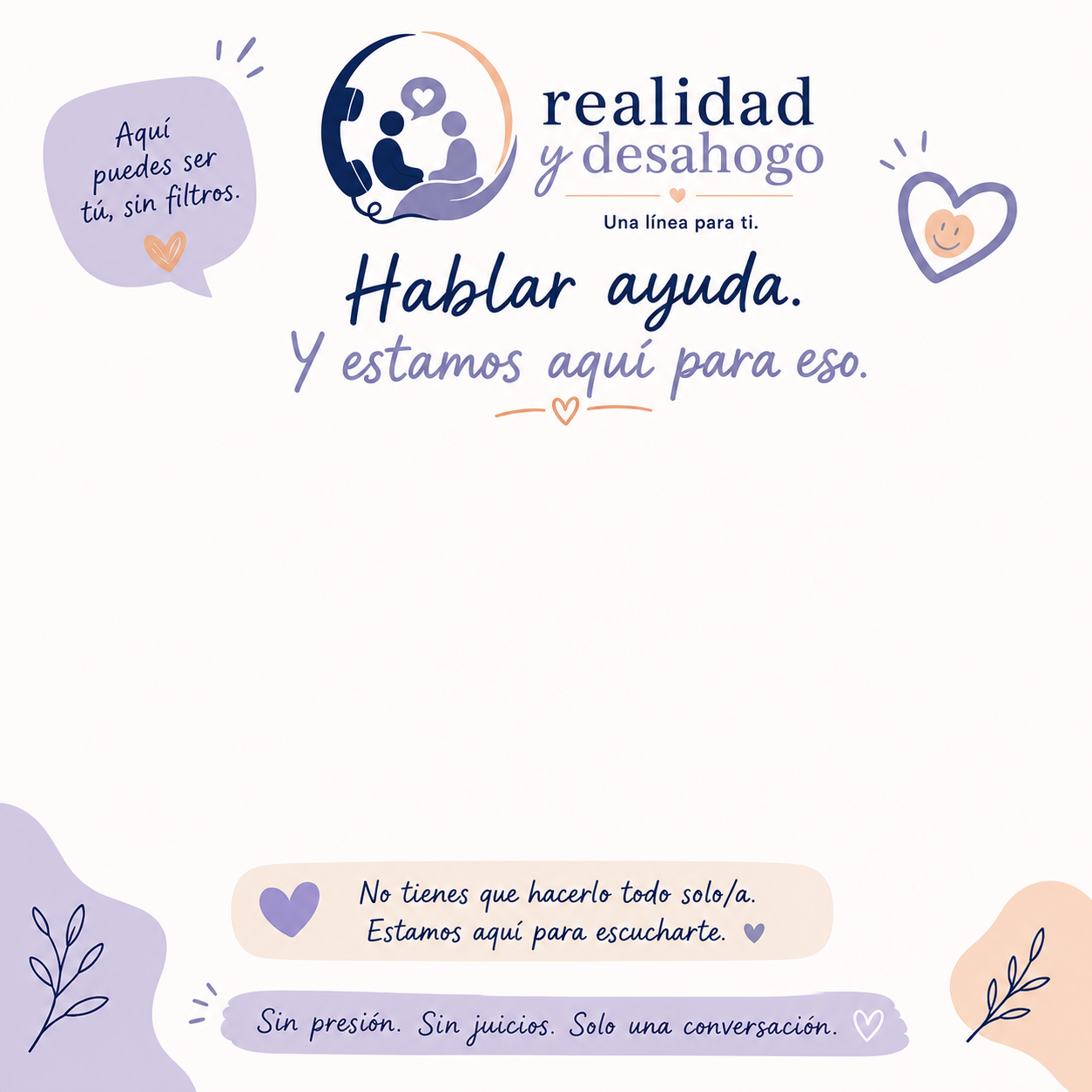 Realidad y Desahogo, hablar ayuda y precios por llamada